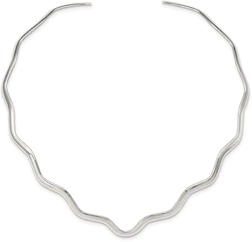 Vista 2 de Plata esterlina Ondulado V-Forma cuello cuello estilo QG1750