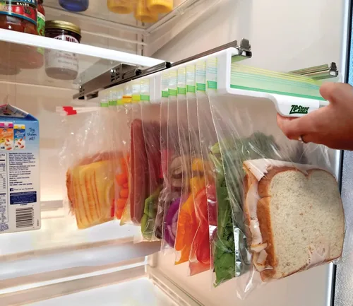 Vista 6 de Organizador de tu refrigerador - Bolsas con cierre hermético Organizador fácil de refrigerador - Organiza 10 bolsas, perfecto para sobras, fácil
