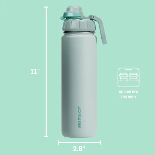 Vista 3 de Vesmoon Vessence Botella de infusión de té de acero inoxidable de 24 oz para té de hojas sueltas, agua, hierbas, frutas - Botella aislada de triple