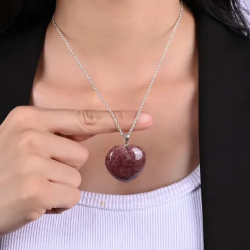 Vista 86 de Gempires Love - Collar con colgante de cristal de corazón para mujer, chapado en plata, cadena ajustable de 18 + 2 pulgadas