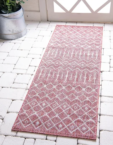 Vista 84 de Unique Loom Outdoor Trellis Collection - Alfombra de área con diseño de enrejado tribal (2 pies 2 pulgadas x 3 pies 1 pulgada, ovalada, azul/marfil)