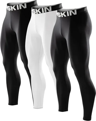 Vista 10 de DRSKIN Men’s Compression Pants (5/4/3 Pack) Quick Dry Tights Leggings Sports Baselayer Running Gym Workout Negro