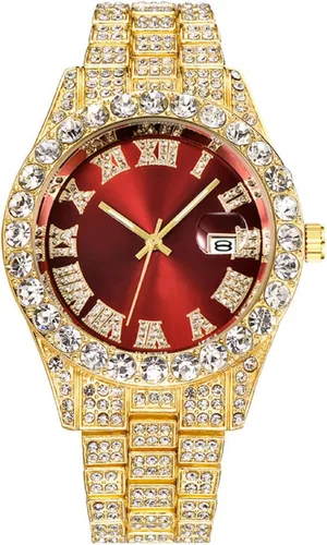 Vista 9 de Relojes de pulsera de cuarzo de diamantes de moda para hombre y mujer