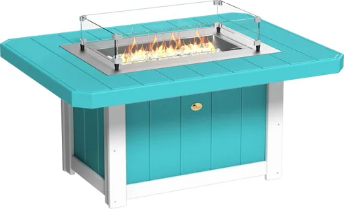 Vista 20 de LuxCraft Mesa rectangular de gas propano de 51 pulgadas para patio al aire libre con protector contra el viento de vidrio templado y cubierta