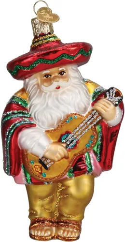 Vista 11 de Old World Christmas - Adorno de Santa tonto pequeño de vidrio soplado para árbol de Navidad, decoración festiva hecha a mano, colección de Santa