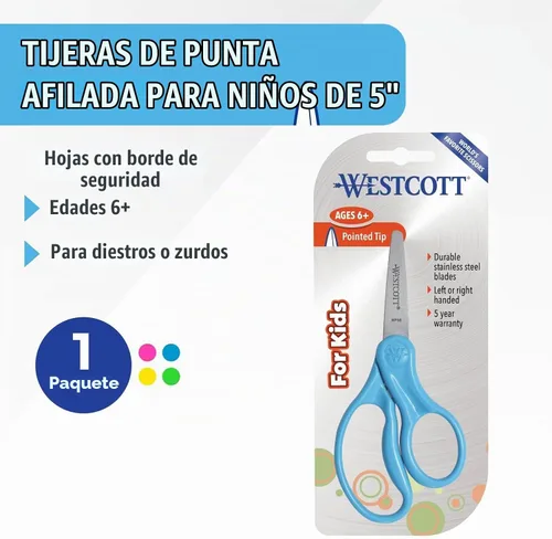 Vista 2 de Tijeras Westcott para niños diestros y zurdos, Variados Total 1