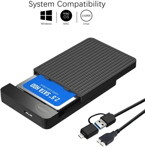 Vista 2 de Disco duro externo portátil ultra delgado de 250 GB, 2.5 pulgadas, USB 3.0, almacenamiento HDD para Mac, PC, portátil, PS4, Xbox one