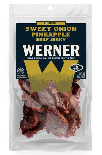 Vista 17 de Werner - Bocadillo de carne natural con ajo y carne seca – Bocadillo alto en proteínas, sin gluten, sin ingredientes artificiales, sin MSG añadido