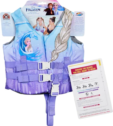 Vista 4 de SwimWays Disney Princess - Chaleco salvavidas de natación para niños, aprobado por la Guardia Costera de EE. UU., flotadores de piscina y chalecos