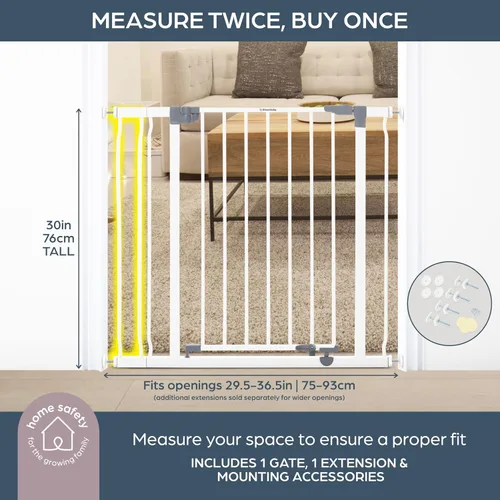 Vista 6 de Puerta del pasillo Dreambaby Liberty extra ancho, Blanco