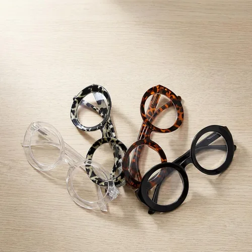 Vista 8 de Eyekepper Paquete de 4 lentes de lectura redondos para mujer, lectores de gran tamaño, +0.50 Wide Women's Magnifying Glass, Womens Stylish Reader
