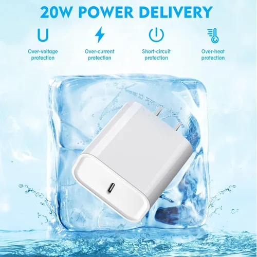 Vista 5 de DelTucci Cargador para iPhone de Carga Rápida, Bloque de Carga USB C de Pared con Enchufe de Viaje y Cable Rápido USB C a Lightning Compatible