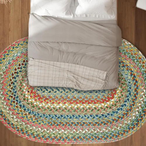 Vista 43 de Rhody Rug Country Jewel CJ35 - Alfombra trenzada ovalada de bronce de 2 x 3 pies, decoración del hogar, alfombra de piso o alfombra de dormitorio