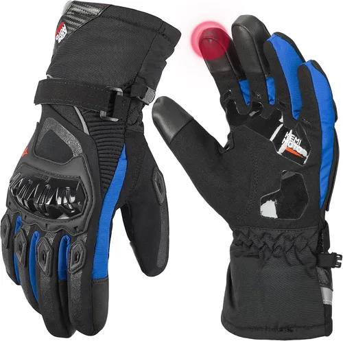 Vista 9 de Guantes para moto, invierno, para hombres y mujeres, impermeables
