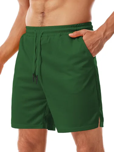 Vista 40 de Aolesy Pantalones cortos de gimnasio para hombre con forro de 5, 7, 9 pulgadas, ligeros, pantalones cortos de malla para entrenamiento, atléticos