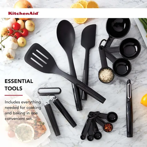 Vista 6 de KitchenAid Juego universal de herramientas y artilugios, 14 piezas, negro