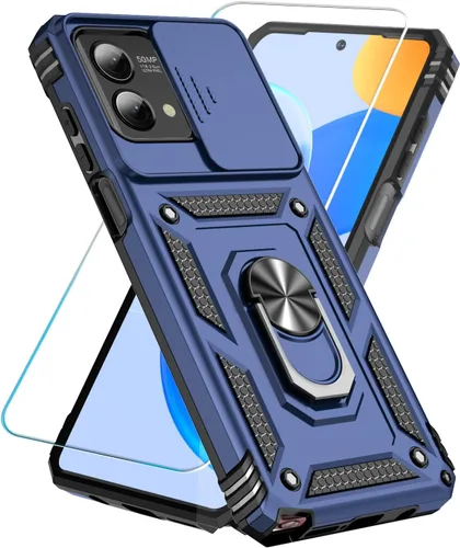 Vista 15 de SunStory Funda para teléfono Motorola Moto G Stylus 5G 2023 con protector de pantalla HD y cubierta deslizante para la cámara y patas de apoyo, Negro