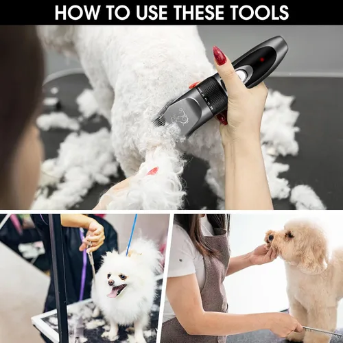 Vista 9 de Cortapelos profesionales para perros, kit recargable de aseo