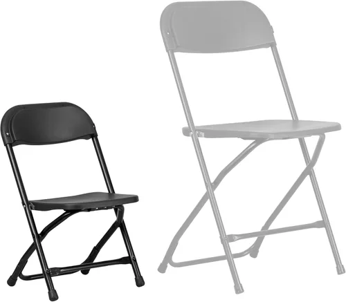 Vista 11 de Flash Furniture Paquete de 2 sillas plegables de plástico negro para niños