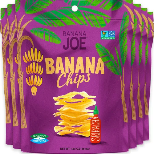 Vista 8 de Banana Joe Chips Prebiótico + Probiótico Sin Gluten + No ingredientes modificados genéticamente Aumenta la absorción de proteínas