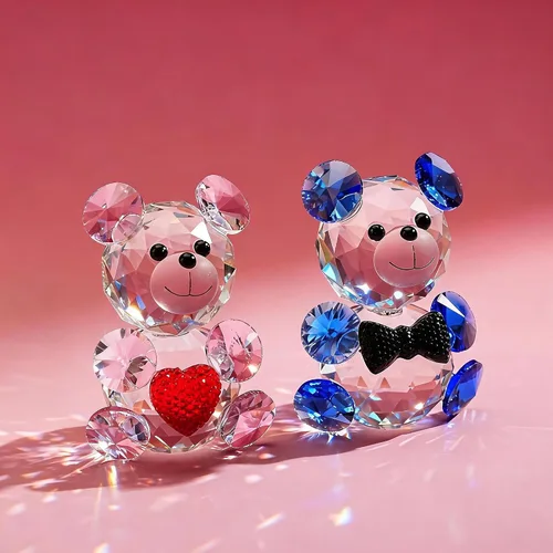 Vista 8 de HDCRYSTALGIFTS Figuras de Gatos de Cristal Soplado de 2 pulgadas Coleccionables Paquete de 4 Estatua de Animal Gatito de Cristal Verde Esmeralda