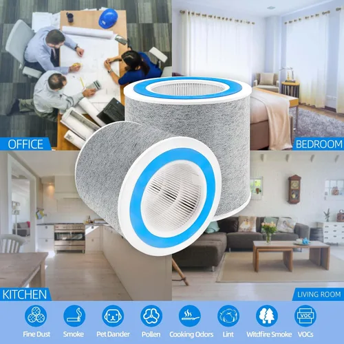 Vista 6 de Filtro de repuesto HP102 compatible con purificador de aire Shark HP100 HP102 HP102PET HP132 HC450 HC451 HC452 HC455 Paquete de 2 filtros