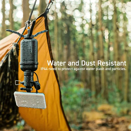 Vista 4 de ELECOM NESTOUT - Linterna de panel LED para acampar al aire libre con mini trípode, luz LED regulable alimentada por USB, resistente al agua y polvo
