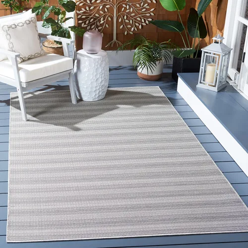 Vista 18 de SAFAVIEH Hampton Collection - Alfombra lavable para exteriores de 2 x 9 pies, color marfil y gris, no desprende pelusa y fácil de limpiar, ideal