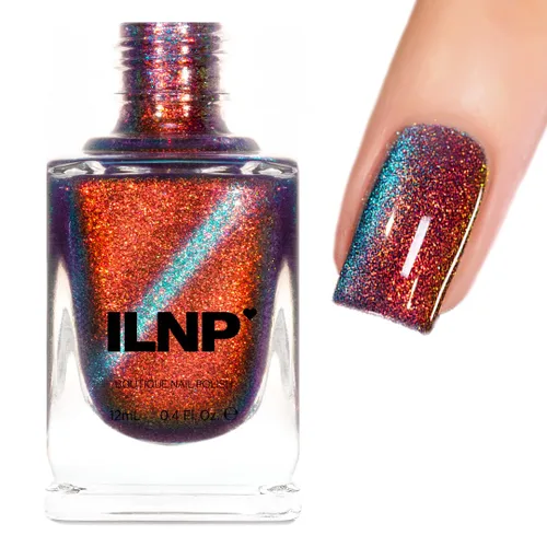 Vista 13 de ILNP Dark Matter - Esmalte de uñas magnético negro a rojo Materia Oscura