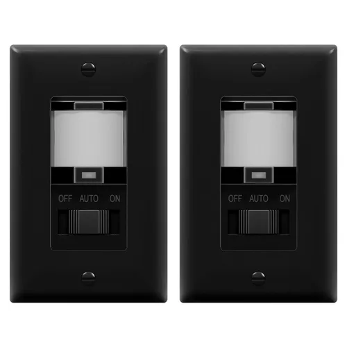 Vista 15 de TOPGREENER - Interruptor de luz con sensor de movimiento PIR para pared, interruptor con sensor de ocupación, requiere cable neutro, control manual