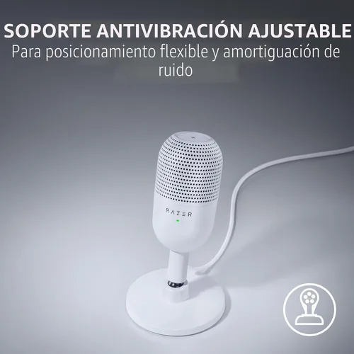 Vista 5 de Razer Seiren V3 Mini micrófono USB: micrófono condensador supercardioide, sensor de toque para silenciar con indicador LED, amortiguador