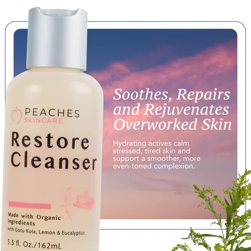Vista 6 de Peaches Skincare - Jabón facial vegano después del entrenamiento con Gotu Kola, citronela y eucalipto, suave lavado facial diario para sudor