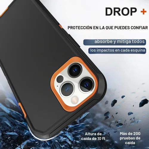 Vista 4 de Funda para iPhone 13 Pro Max con Clip para Cinturón, 2 x Protector de Pantalla, Protección contra Caídas de Grado Militar, Servicio Pesado, Cuerpo