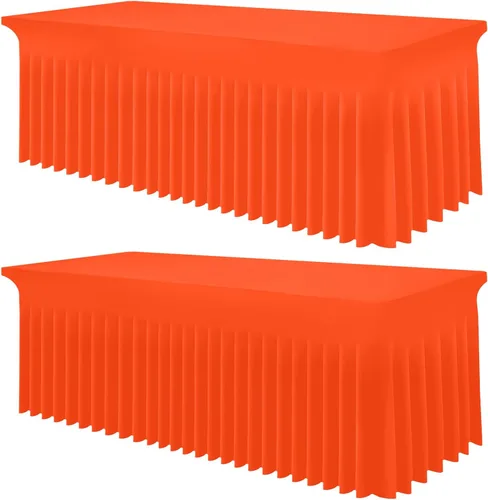 Vista 85 de Smiry Mantel de Spandex, Mantel Elástico Ajustable Extensible para Mesas Rectangulares de 6 Pies, Falda Cubierta de Mesa Impermeable y Lavable