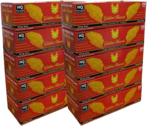 Vista 6 de Golden Harvest - Tubos para cigarrillos de color azul claro de 3.937 in, 200 unidades por caja, 2000 tubos RYO (paquete de 10)