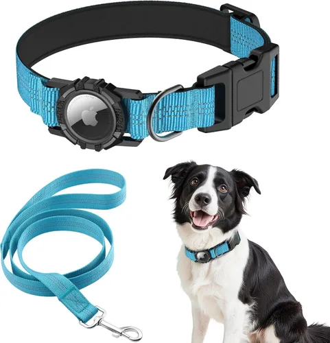 Vista 11 de Collar para Perros AirTag, Impermeable IP68 Collares para Perros con Air Tag Integrado Reflectantes, Ultra-Duradero, Cómodo Acolchado, Collares