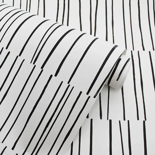 Vista 5 de Tempaper x Bobby Berk - Papel tapiz removible para despegar y pegar, color blanco y negro, 20.5 pulgadas x 9 pies, fabricado en los Estados Unidos