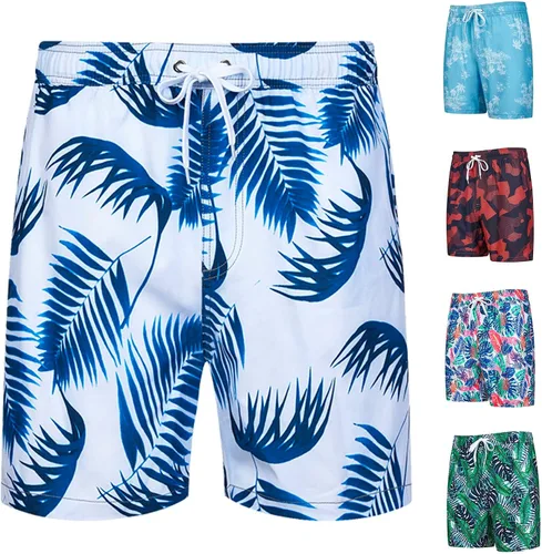 Vista 2 de Cathalem Mens Beach Shorts,Men's Swim Trunks Swimming Shorts Quick Dry Bathing Suit Elastic Waist with Mesh Lining