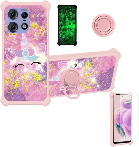 Vista 114 de jioeuinly JSF-DJS - Funda compatible con Nothing Phone 2a con protector de pantalla de vidrio templado, policarbonato duro + silicona suave, soporte