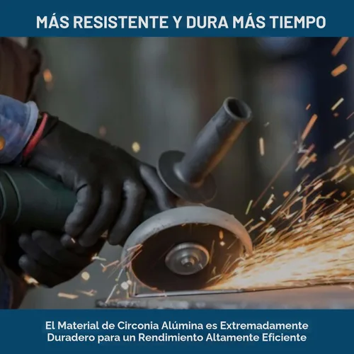 Vista 2 de Benchmark Abrasives 4.5" x 7/8" Discos de solapa Jumbo de alta densidad tipo 29 con circonita de primera calidad de 4 1/2 para amoladora angular