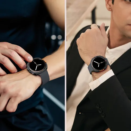 Vista 7 de Amizee Funda de metal compatible con Samsung Galaxy Watch 8 de 1.732 pulgadas con cubierta trasera, funda protectora resistente para Galaxy Watch 8