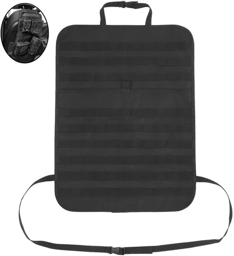 Vista 2 de Organizador táctico del respaldo del asiento del coche Universal MOLLE Panel Protector de la cubierta del asiento del vehículo (negro)
