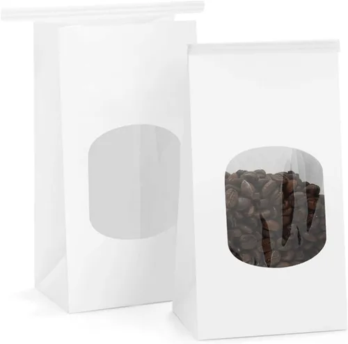 Vista 7 de BagDream Bolsas pequeñas de panadería con ventana, 100 unidades, 3.54 x 2.36 x 6.7 pulgadas, bolsas de papel de estaño marrón kraft para ventana