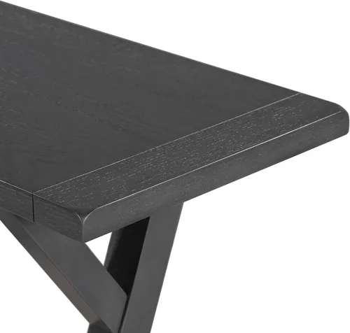 Vista 8 de Mid-Century - Juego de comedor de 5 piezas, altura de mostrador, mesa consola de madera con patas de caballete y 4 taburetes para lugares pequeños