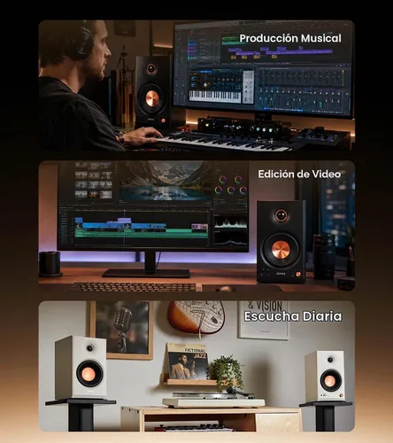 Vista 12 de Edifier MR4.5 Monitor de estudio biamplificado, altavoces de estantería RMS Negro