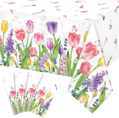 Vista 10 de Paquete de 8 manteles de hojas de eucalipto verde salvia, manteles de plástico de madera de primavera verde salvia, decoraciones de fiesta, manteles