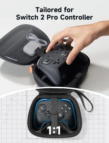 Vista 6 de JSAUX Carry Case for Nintendo Switch 2 Pro Controller, Travel Protective Case All-around Protection Portable Carrying Bag -Black