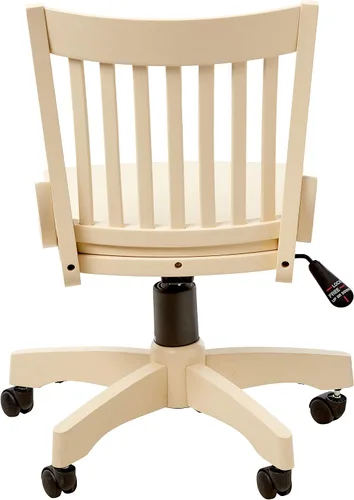 Vista 5 de OSP Designs Silla de madera Deluxe, sin reposabrazos, silla de escritorio con asiento de madera, color blanco antiguo, Madera, Blanco antiguo