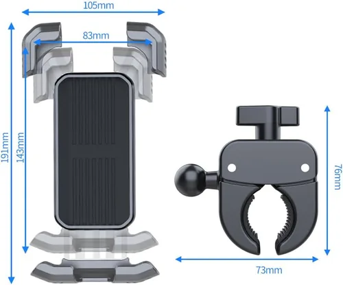 Vista 4 de Soporte de teléfono para bicicleta, soporte para teléfono celular para iPhone 16, 15, 14, 13, Galaxy S24, S23 y teléfono inteligente de 4.5-7