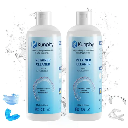Vista 9 de KUNPHY Máquina Limpiadora Ultrasónica de Retenedores 2026, Cápsula de Limpieza Dental de 48 kHz para Brackets, Protector Nocturno, Protector Bucal